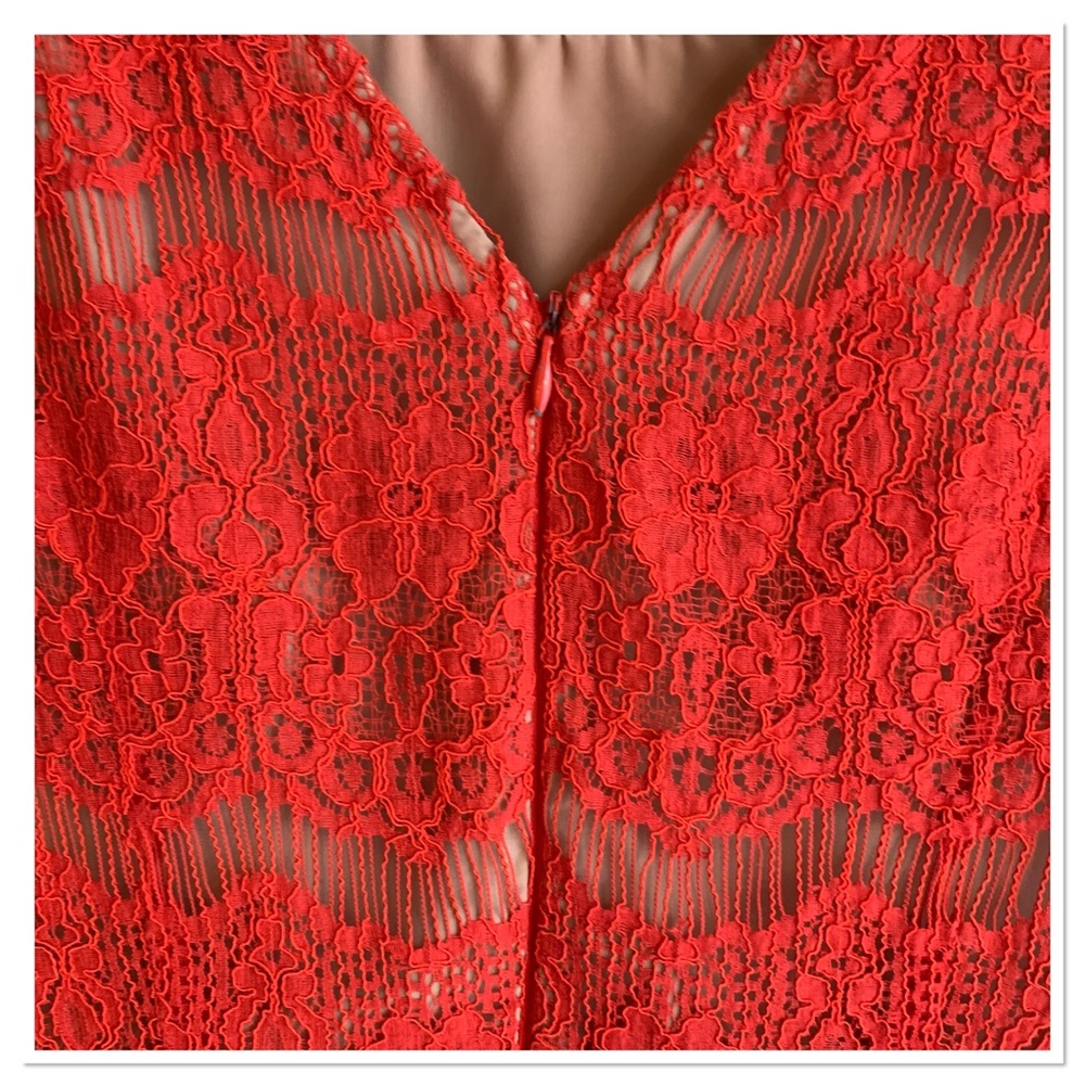 Anthropologie Maeve Katrine Lace Peplum Top Red Floral Lace Size XS - Picture 6 of 9